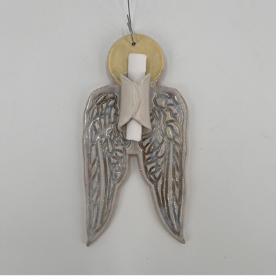 Large Messenger Angel Jo Taylor, clay angel, messenger angel, pottery, 