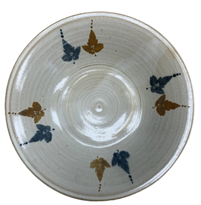 11.5" Decorated Bowl randy shoults, pottery, bowl, leaves, fall, 